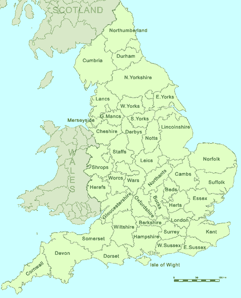 Counties in England